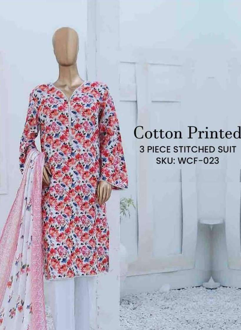 Cotton Printed Stitched 3 Piece Suit Open Pic by Bin Saeed